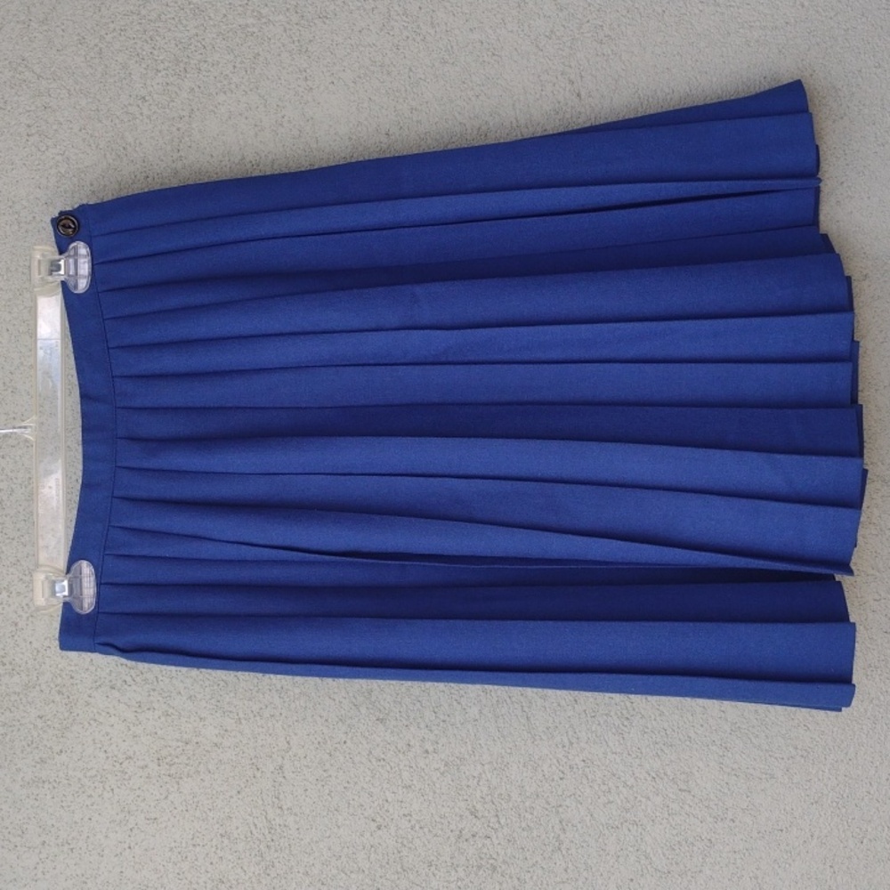 Vintage Christian Dior Separates Blue Wool Pleated Midi Skirt 29 Waist Women's 6
